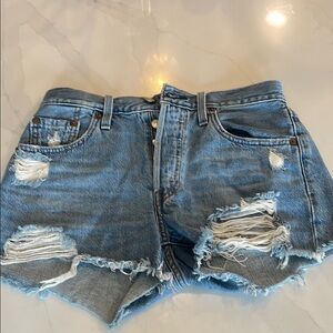 Levi Strauss Distressed Denim Women Shorts Size 25